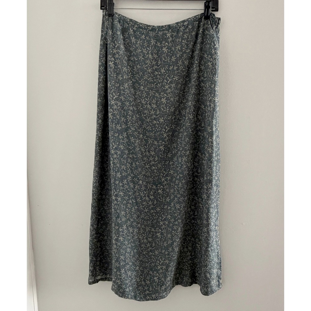 Valerie Stevens Sport VTG NWT Silk Maxi Skirt Secret Garden Floral Blue Green 8